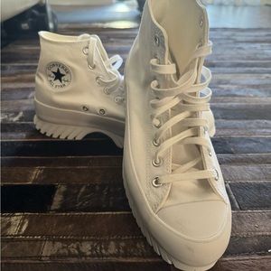 White Platform all star Converse sneakers